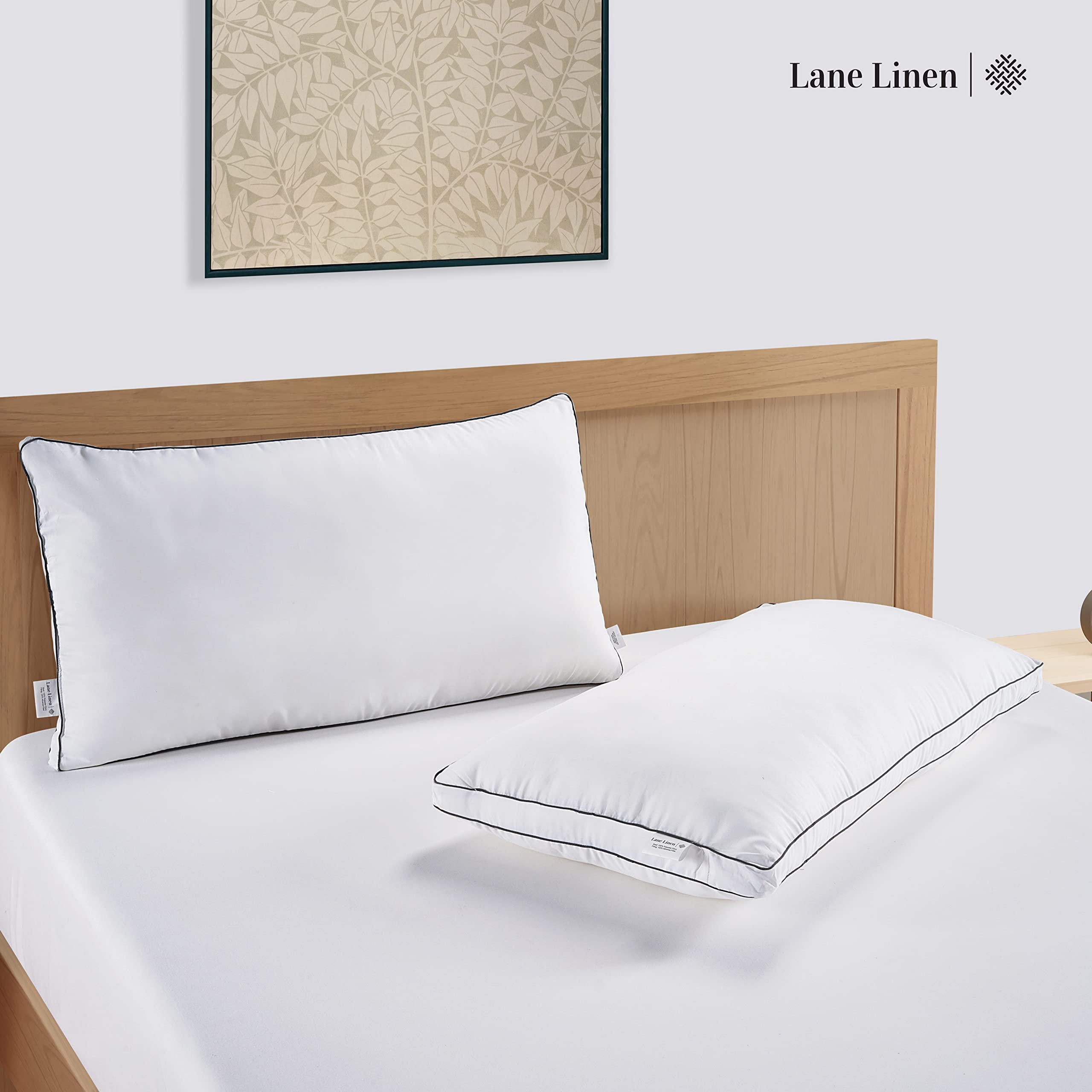 LANE LINEN almohadas saliendo del empaquetado al vacío durante el proceso de expansión