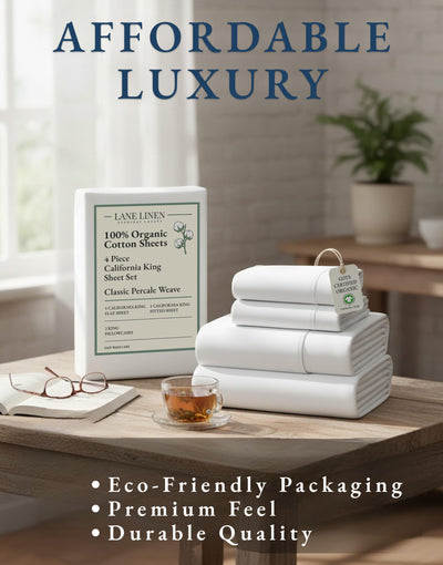 LANE LINEN reusable fabric bag included highlighting low-waste packaging benefit