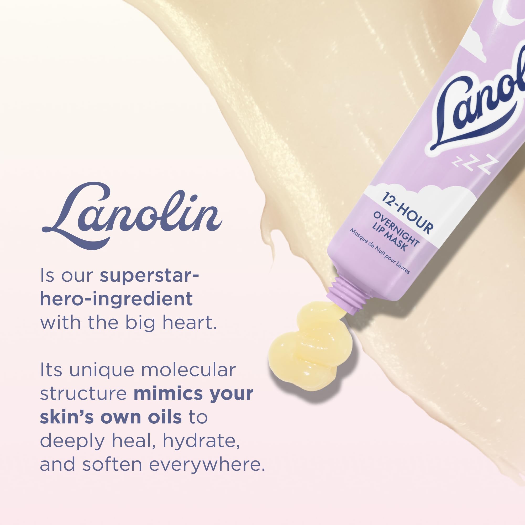 Lanolips etiqueta con ingredientes clave que destaca activos beneficiosos