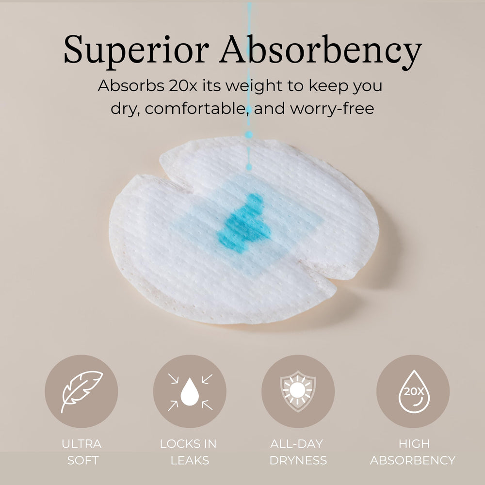 Lansinoh pad worn in bra showing discreet fit and confidence