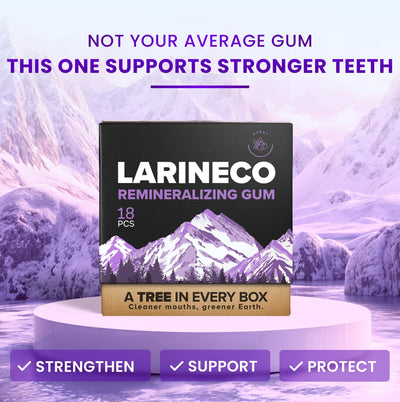 Larine co open box displaying thirty-six individually packed gum pieces neatly