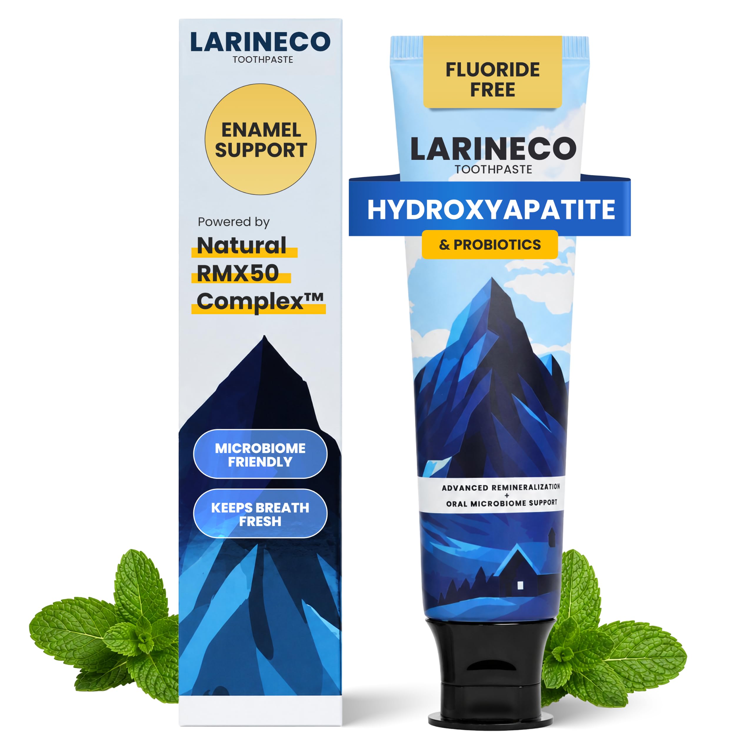 Larine co frontal del tubo mostrando marca y diseño, claridad del producto
