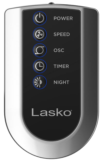 Lasko tower fan base and built-in handle for portable, space-saving use