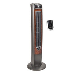 Lasko tower fan front view showing slim profile and steady airflow benefits
