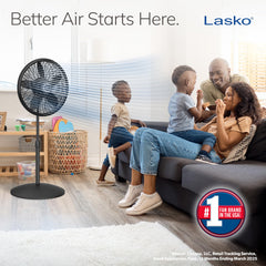 Lasko ventilador detalle de palas de 18 pulgadas para mayor circulación