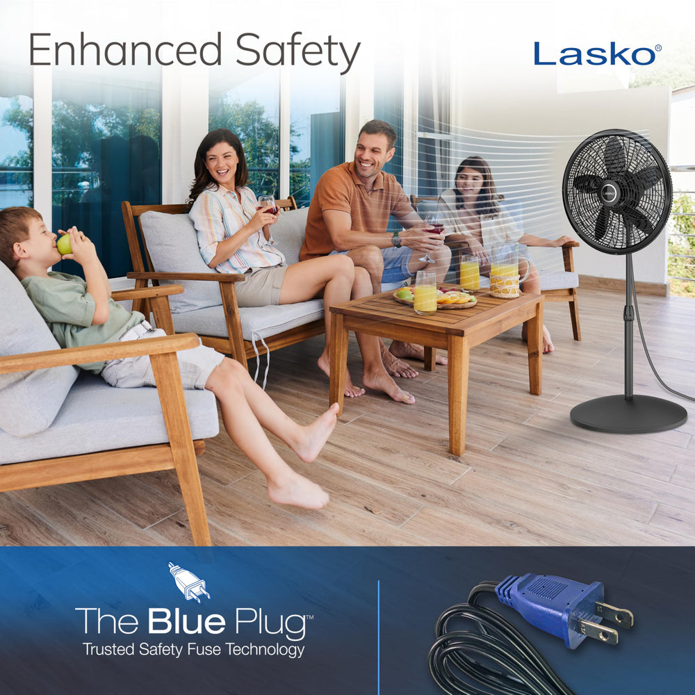 Lasko ventilador enchufe con fusible patentado para mayor seguridad