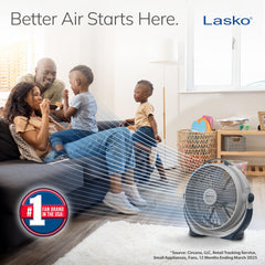 Lasko Wind Machine side profile highlighting rugged construction and stability
