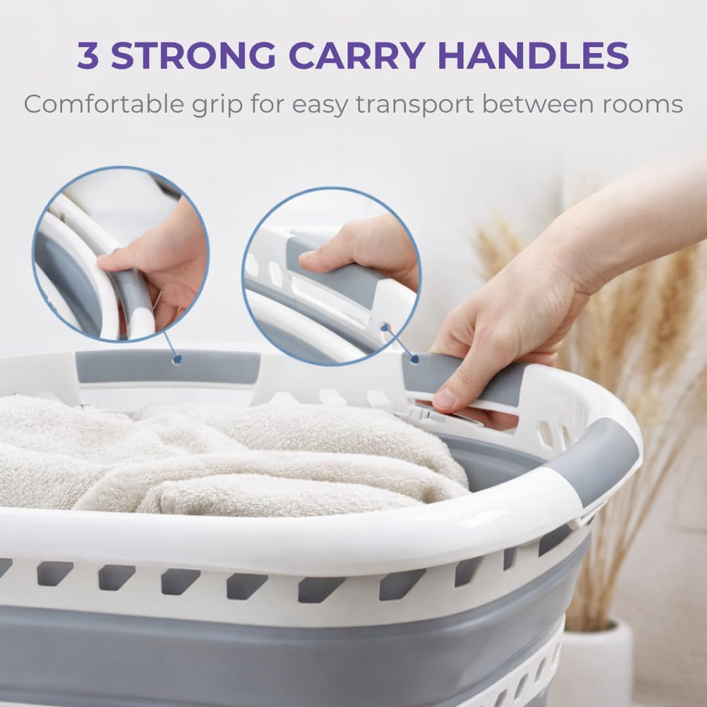 Laundry 360 cesta abierta con ropa, capacidad práctica 40L