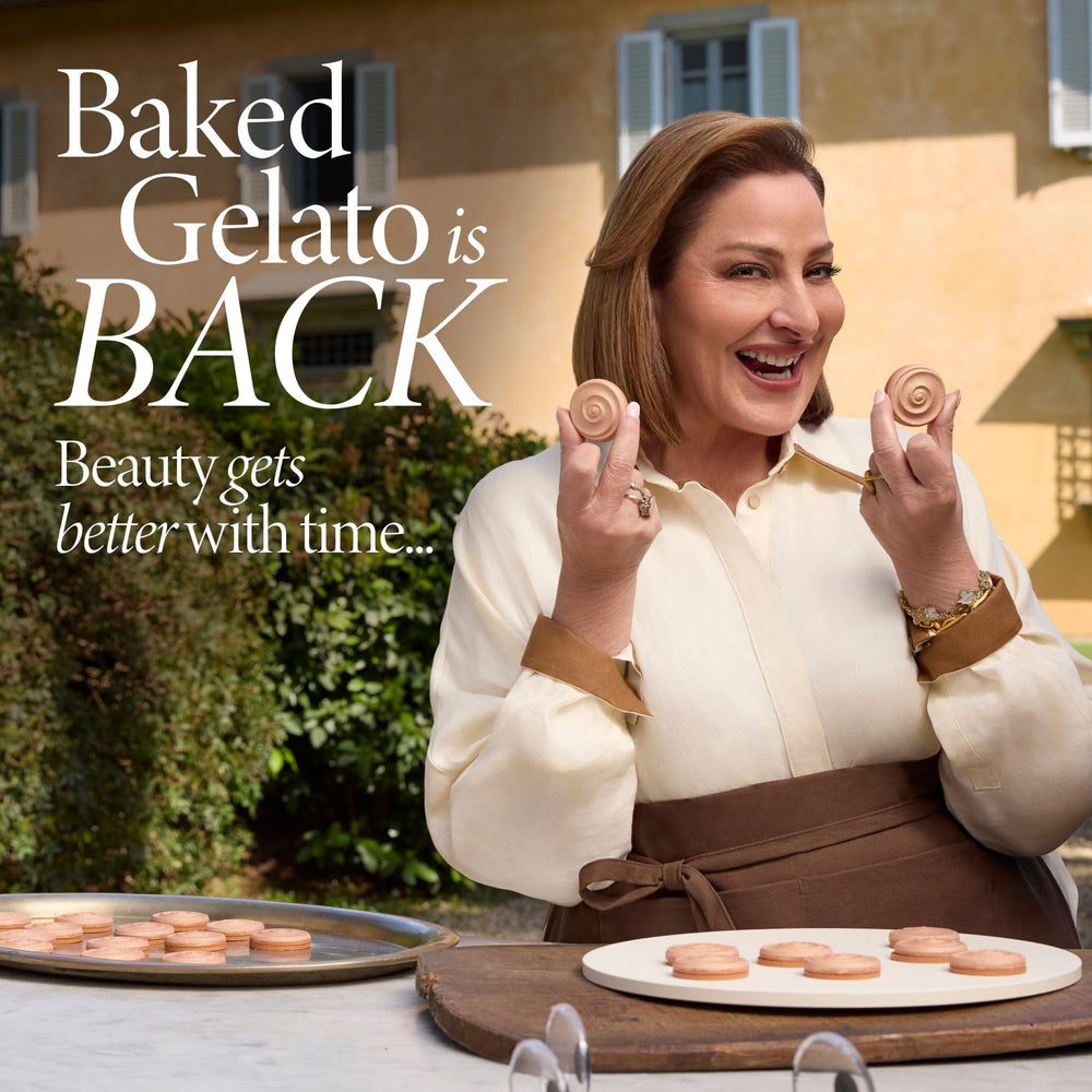 LAURA GELLER producto aplicado en pómulo realzando rasgos y aportando luz