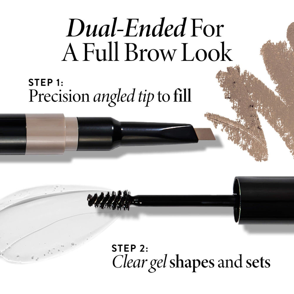 LAURA GELLER NEW YORK before and after showing fuller brows and subtle definition