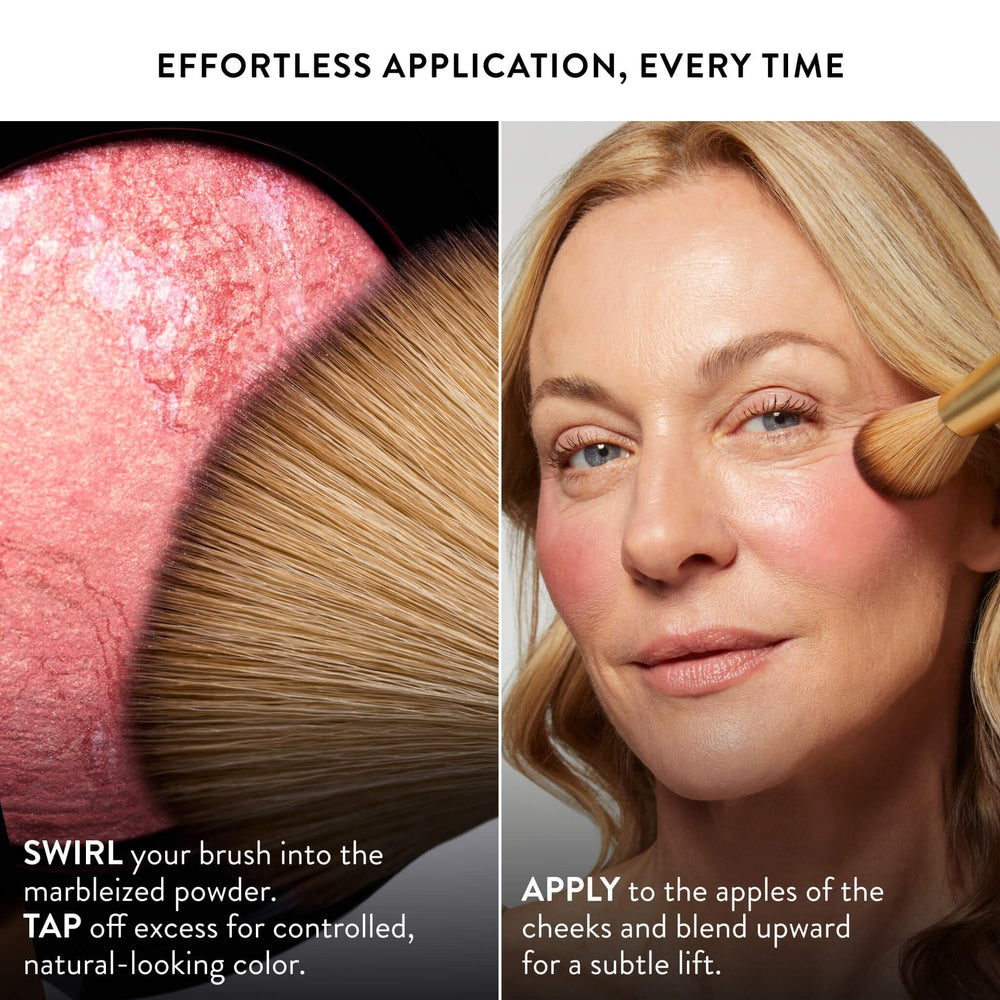 LAURA GELLER vanity scene with product in use showing effortless everyday glow benefit