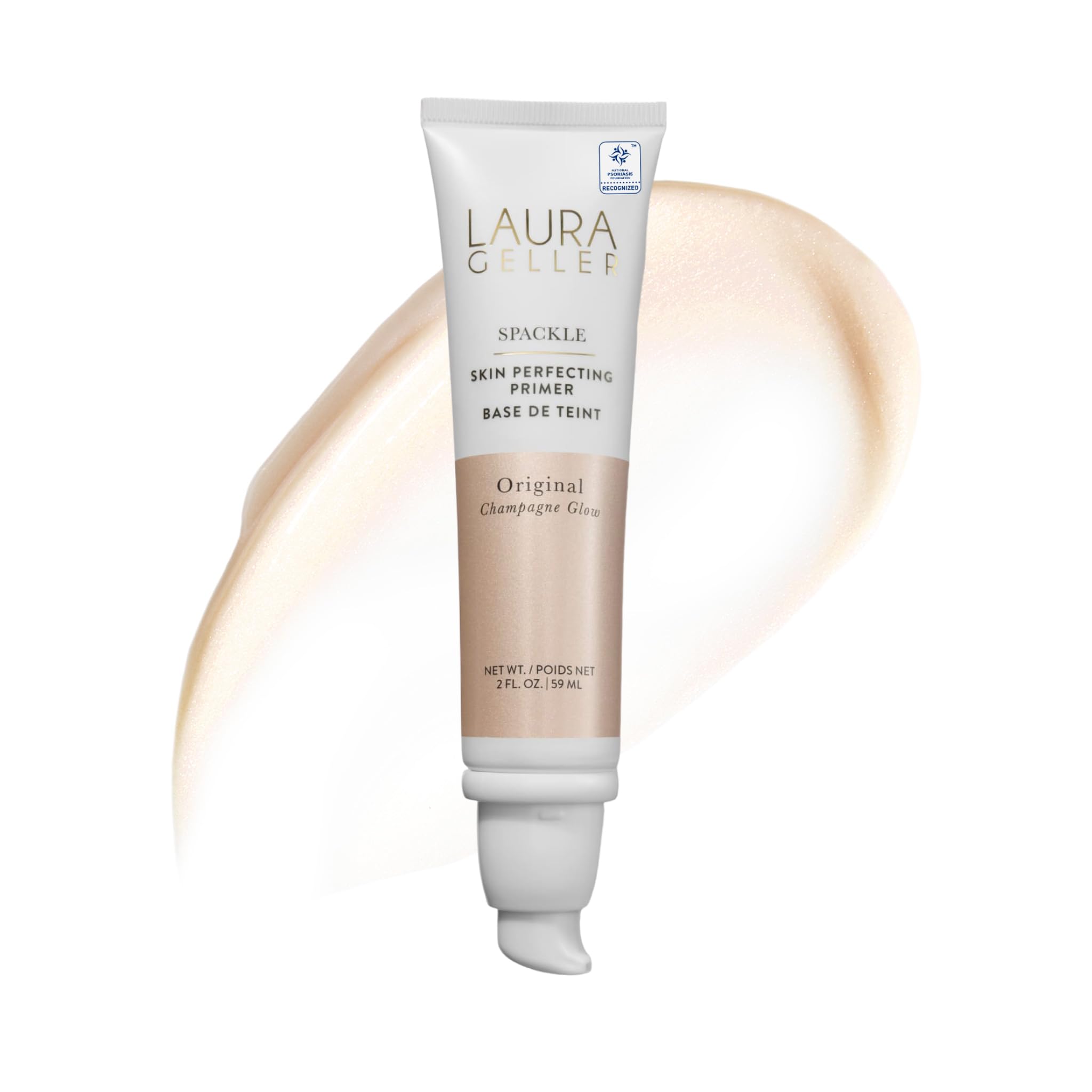 LAURA GELLER frasco frontal de Spackle Champagne Glow muestra diseño y volumen