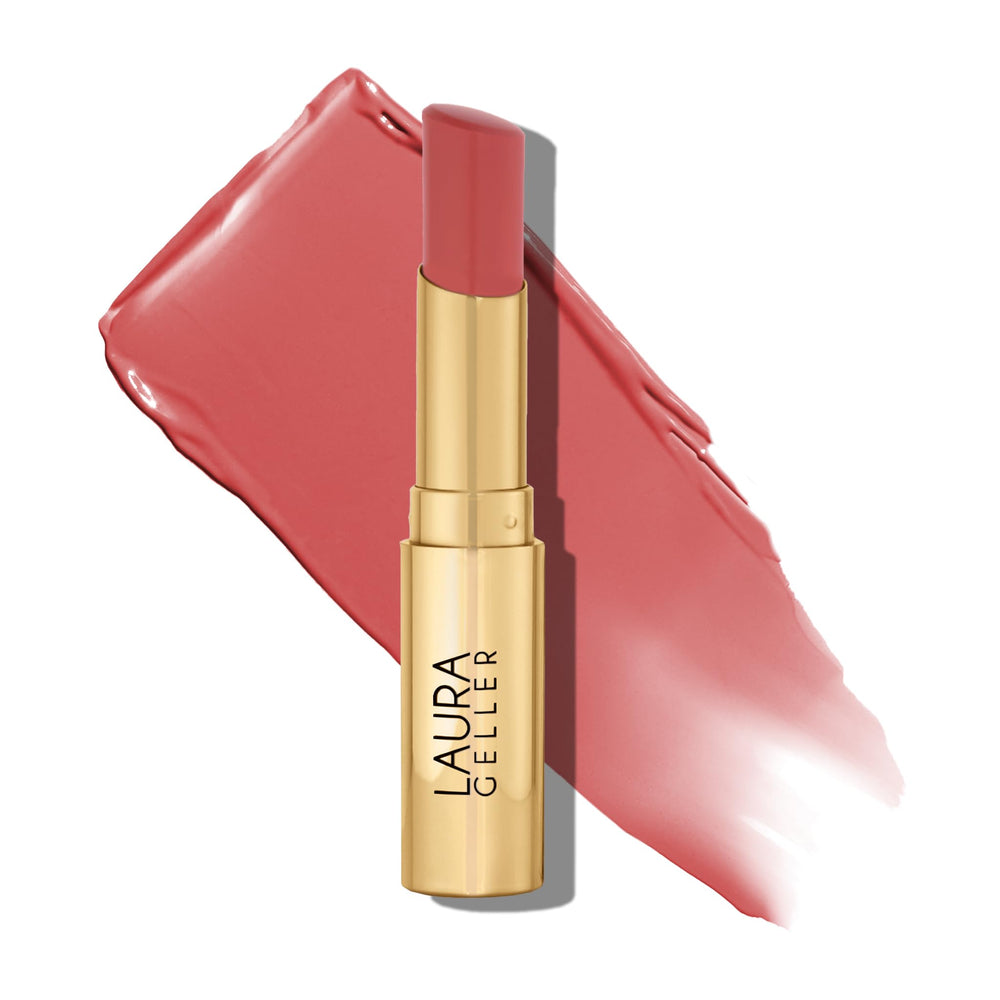 LAURA GELLER frasco frontal de Jelly Balm Just Peachy mostrando color jugoso