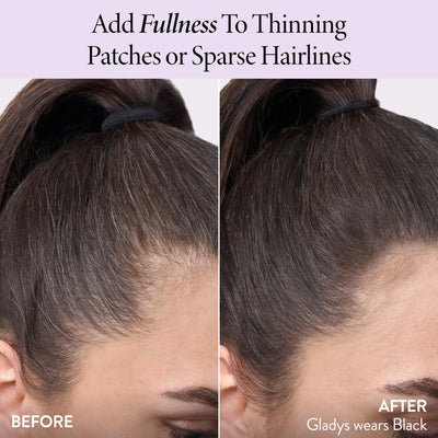 LAURA GELLER applying in front of mirror for quick at-home root correction