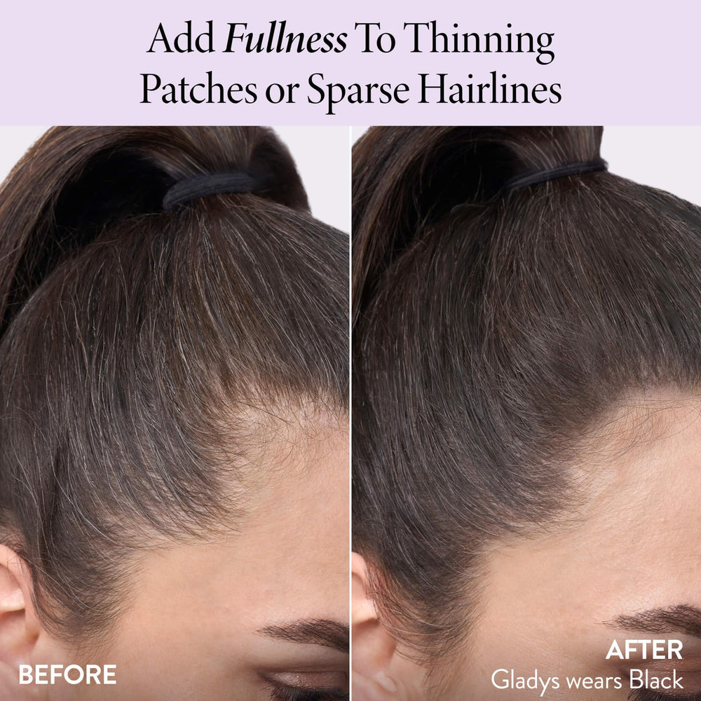 LAURA GELLER applying in front of mirror for quick at-home root correction