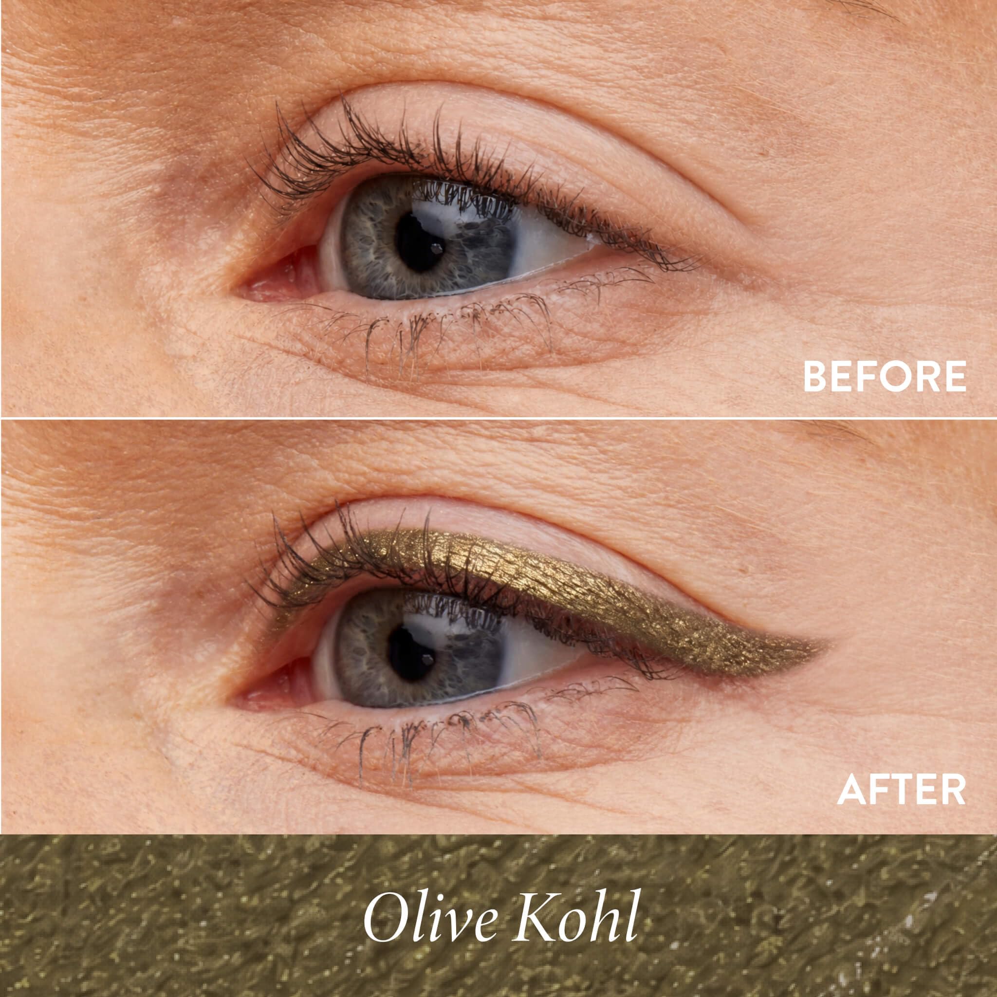 LAURA GELLER textura cremosa Olive en primer plano para fácil difuminado
