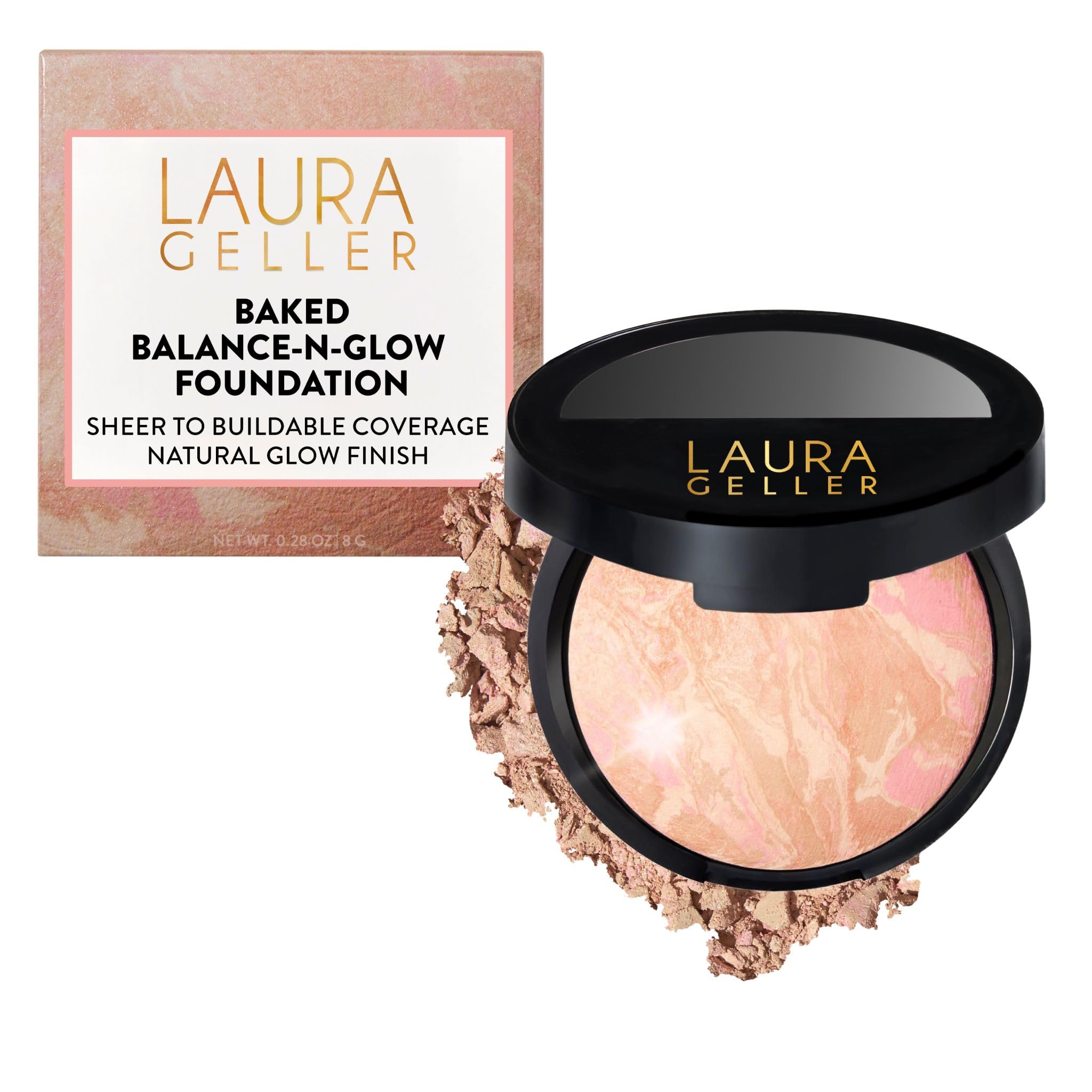 LAURA GELLER compact front view showing porcelain shade and portable design