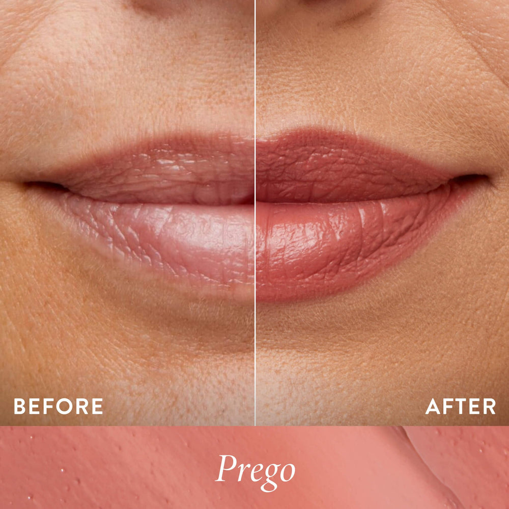 LAURA GELLER textura cremosa del labial Prego que muestra hidratación inmediata