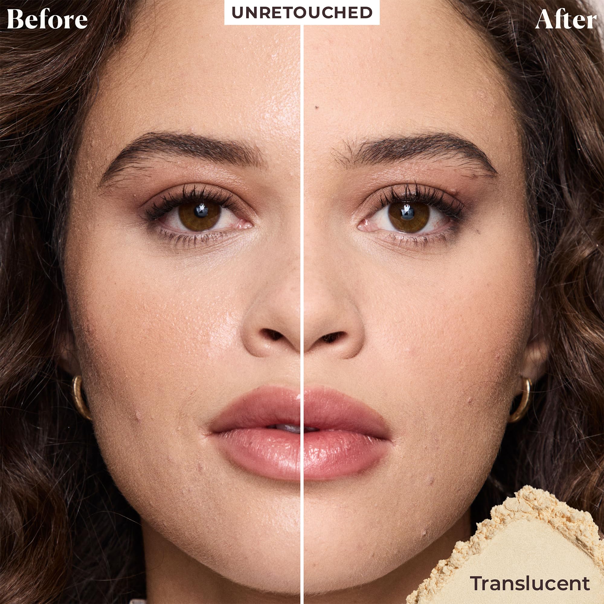 Laura Mercier open jar with powder visible, highlighting ultra-fine texture benefit