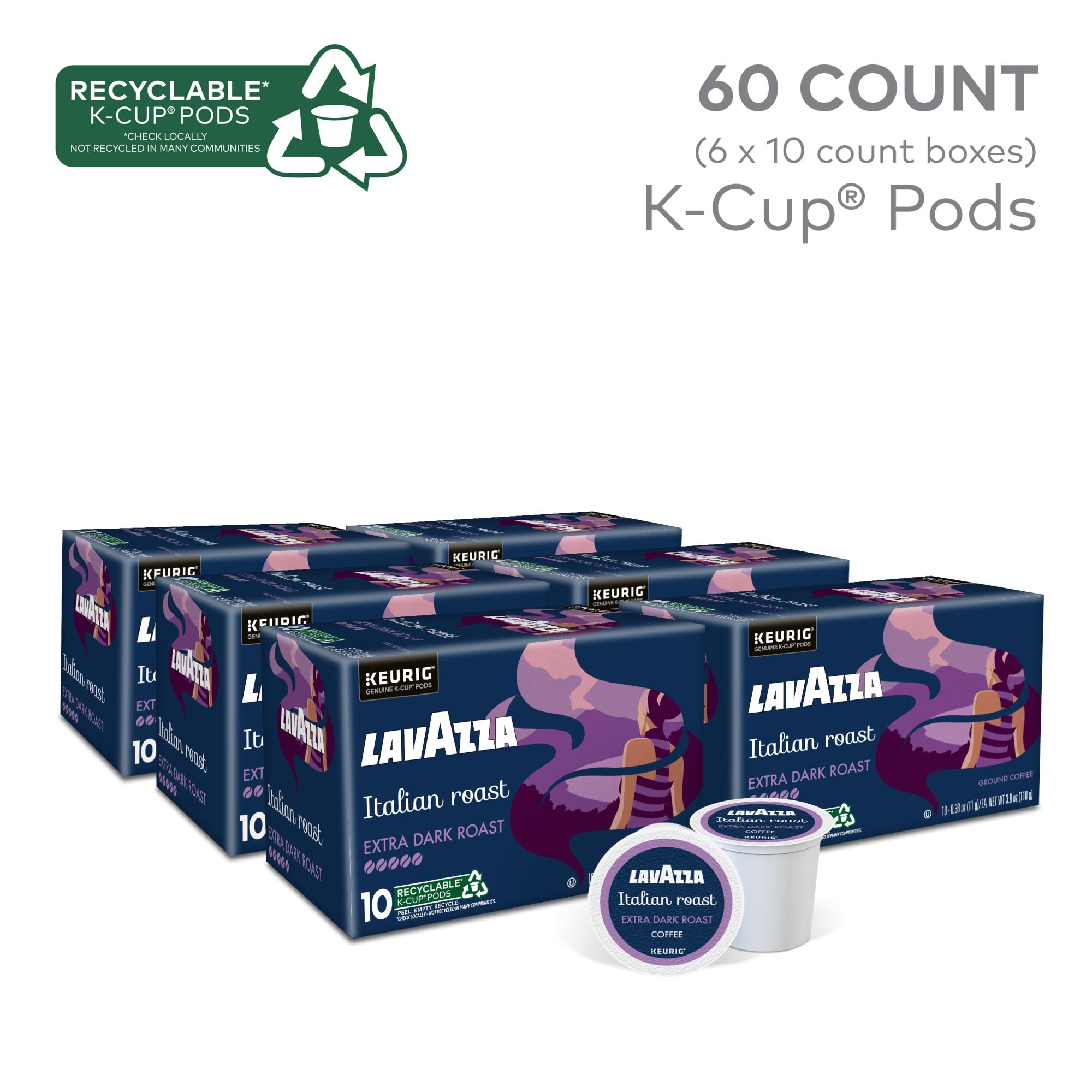 Lavazza cápsula en primer plano con textura de café y frescura garantizada