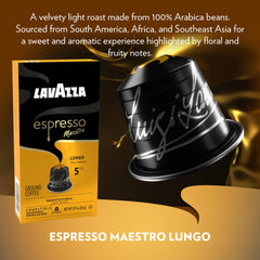 Lavazza cápsulas alineadas resaltando formato de 60 unidades