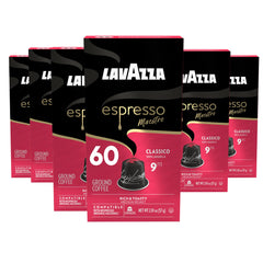Lavazza empaque frontal mostrando 60 cápsulas y beneficio de variedad constante