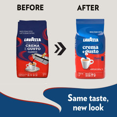 Lavazza whole beans close-up showing texture and roast quality
