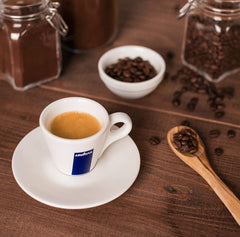 Lavazza espresso shot with crema highlighting rich, creamy finish