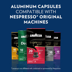 Lavazza primer plano de cápsula en aluminio que conserva aroma y frescura