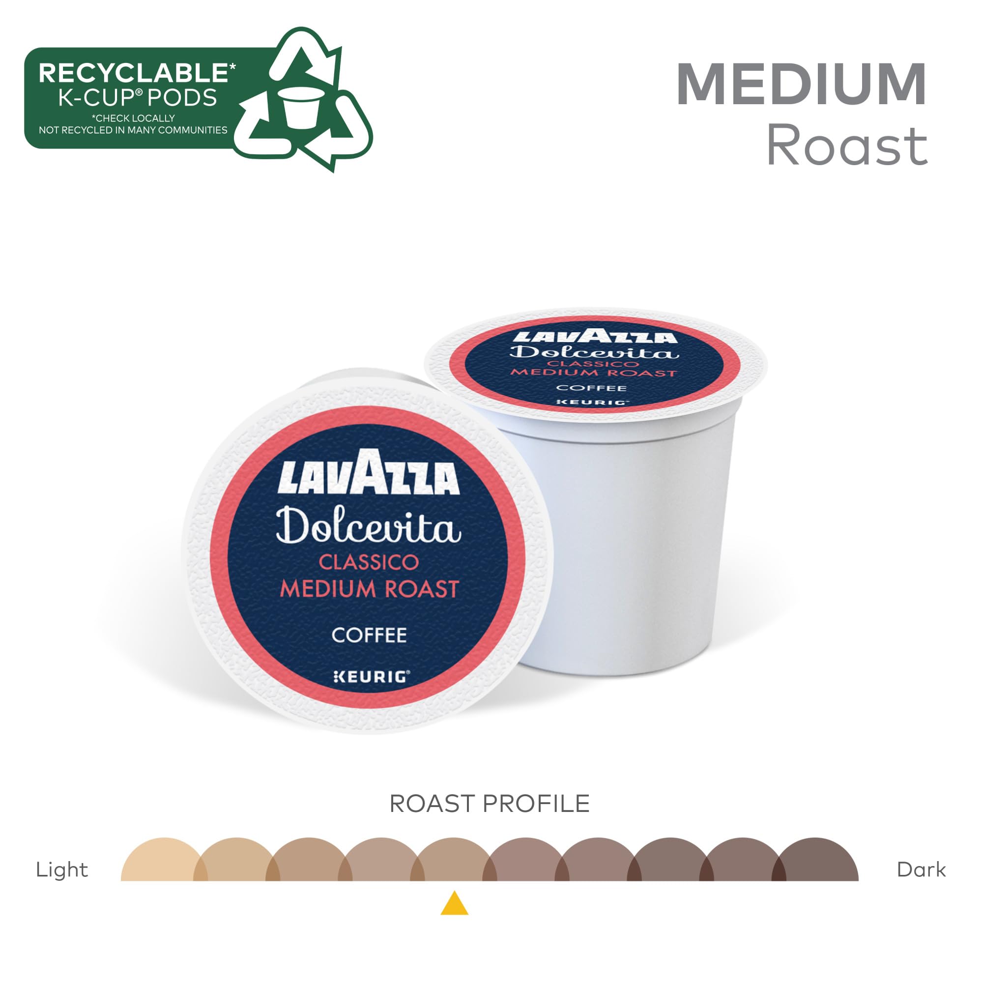 Lavazza Dolcevita brewed cup from above showing smooth crema and aroma
