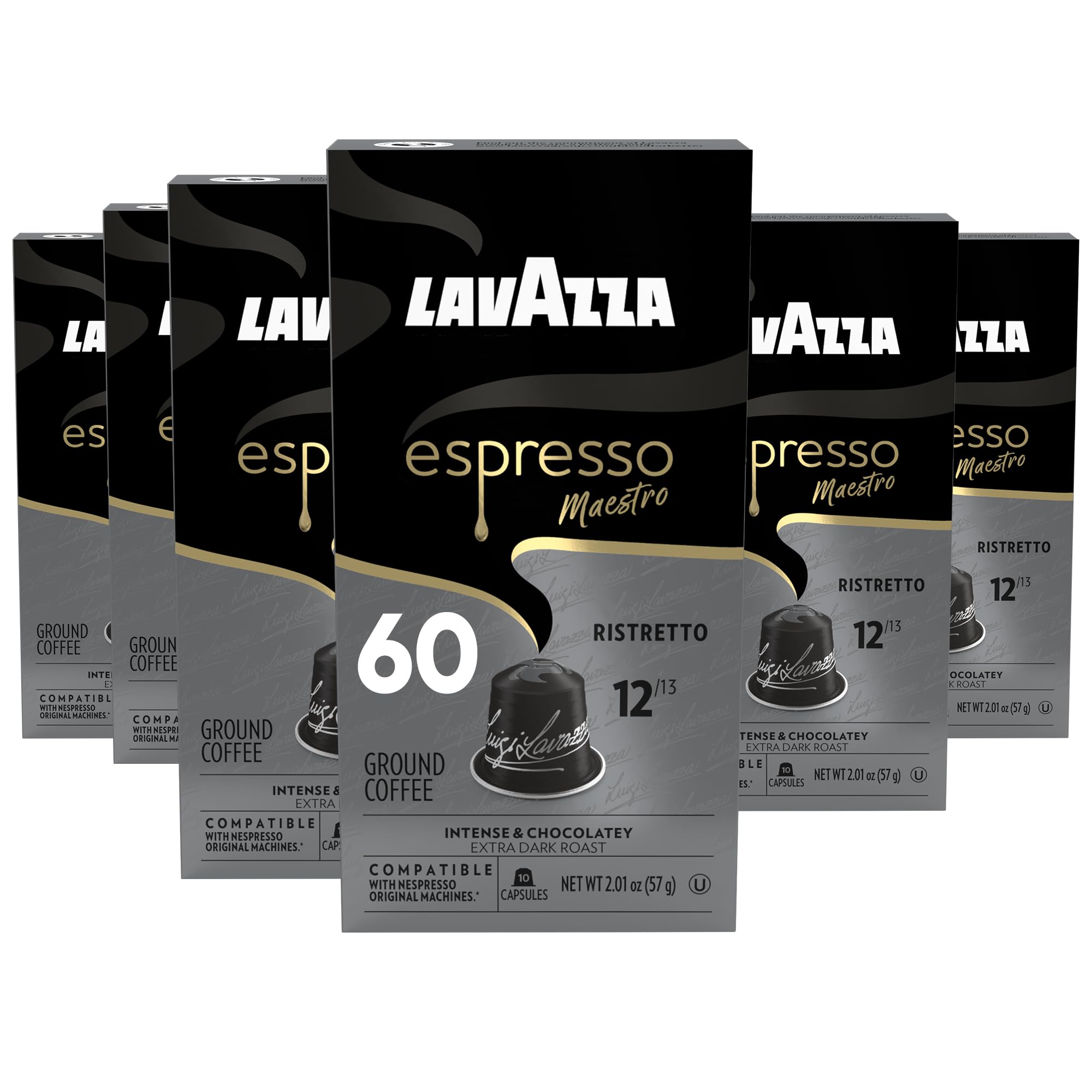 Lavazza cápsulas frontal mostrando paquete, conveniencia y marca
