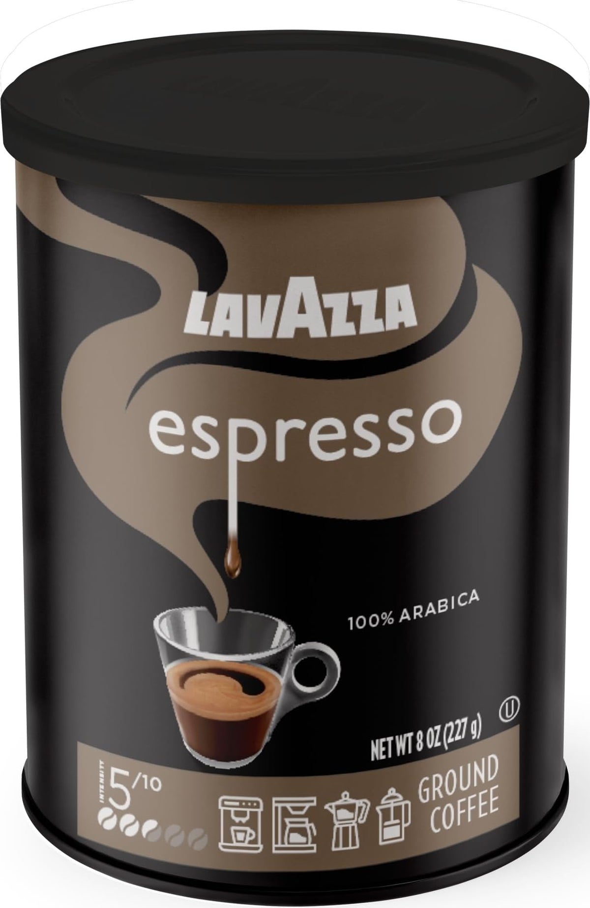 Lavazza lata frente mostrando diseño y conservación del aroma