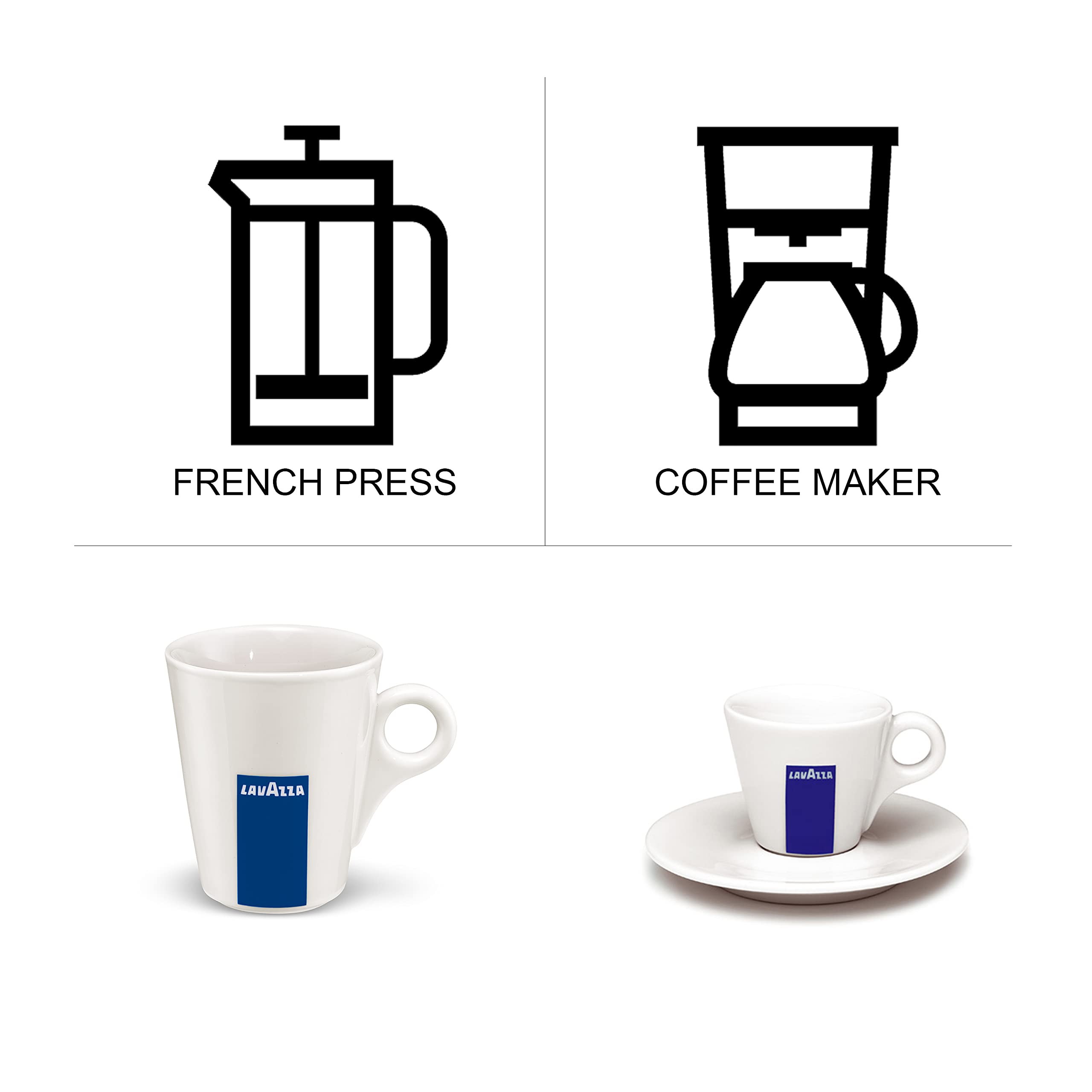 Lavazza Qualità Oro etiqueta con origen y nivel de tueste medio