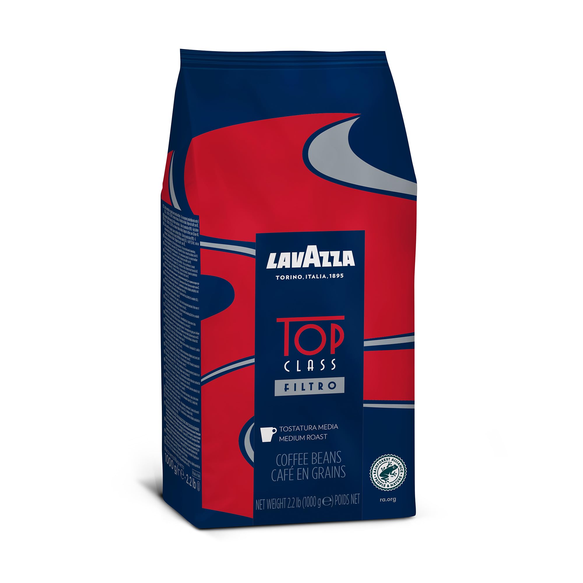 Lavazza sello de tostado y "Made in Italy" mostrando origen
