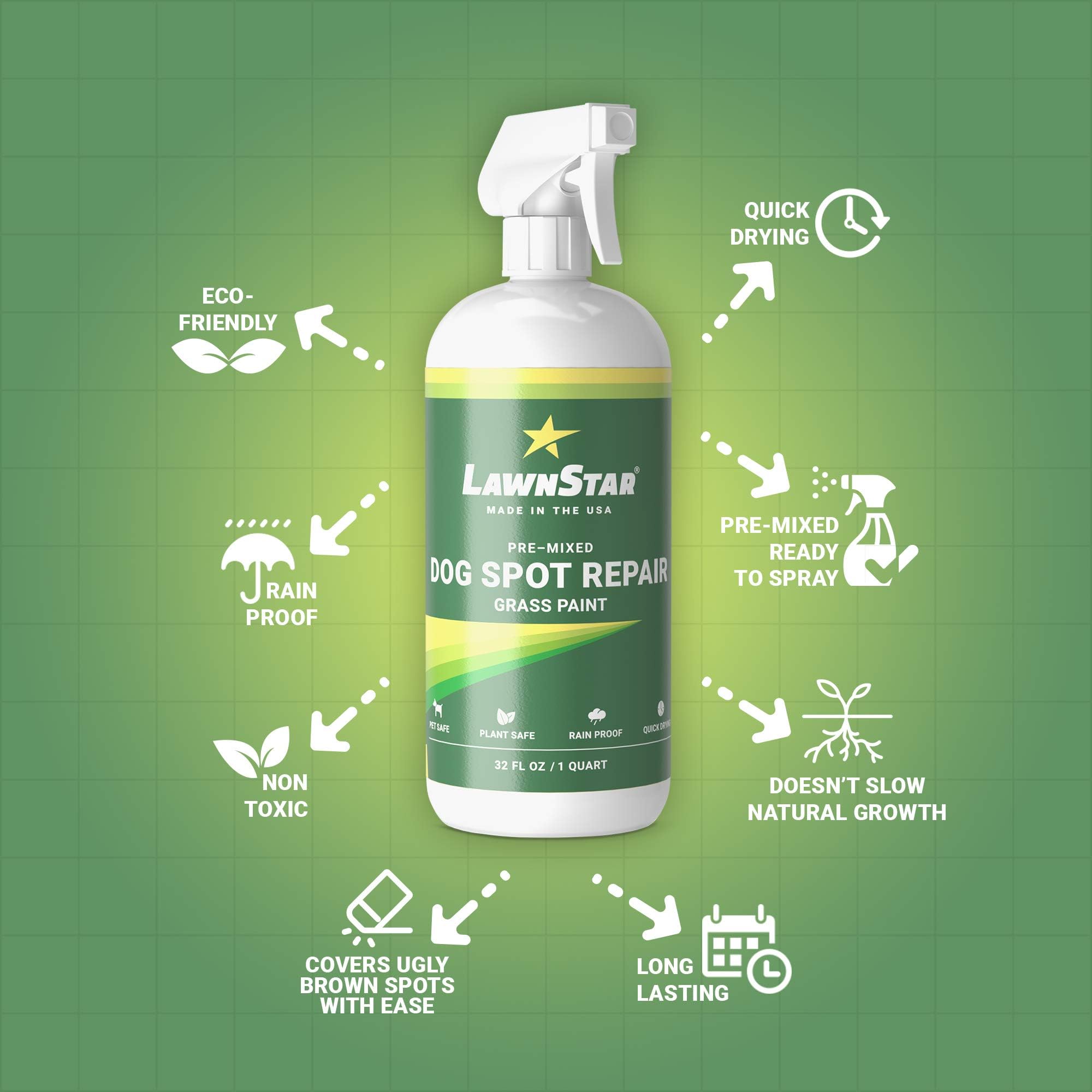 LawnStar producto en jardín mostrando resultado estético y natural