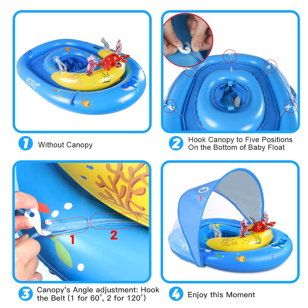 LAYCOL bebé en piscina usando flotador con seguridad y diversión
