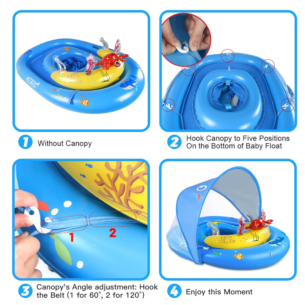 LAYCOL bebé en piscina usando flotador con seguridad y diversión