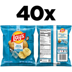 Lay's close-up of open bag highlighting crisp chip texture and tangy seasoning benefit