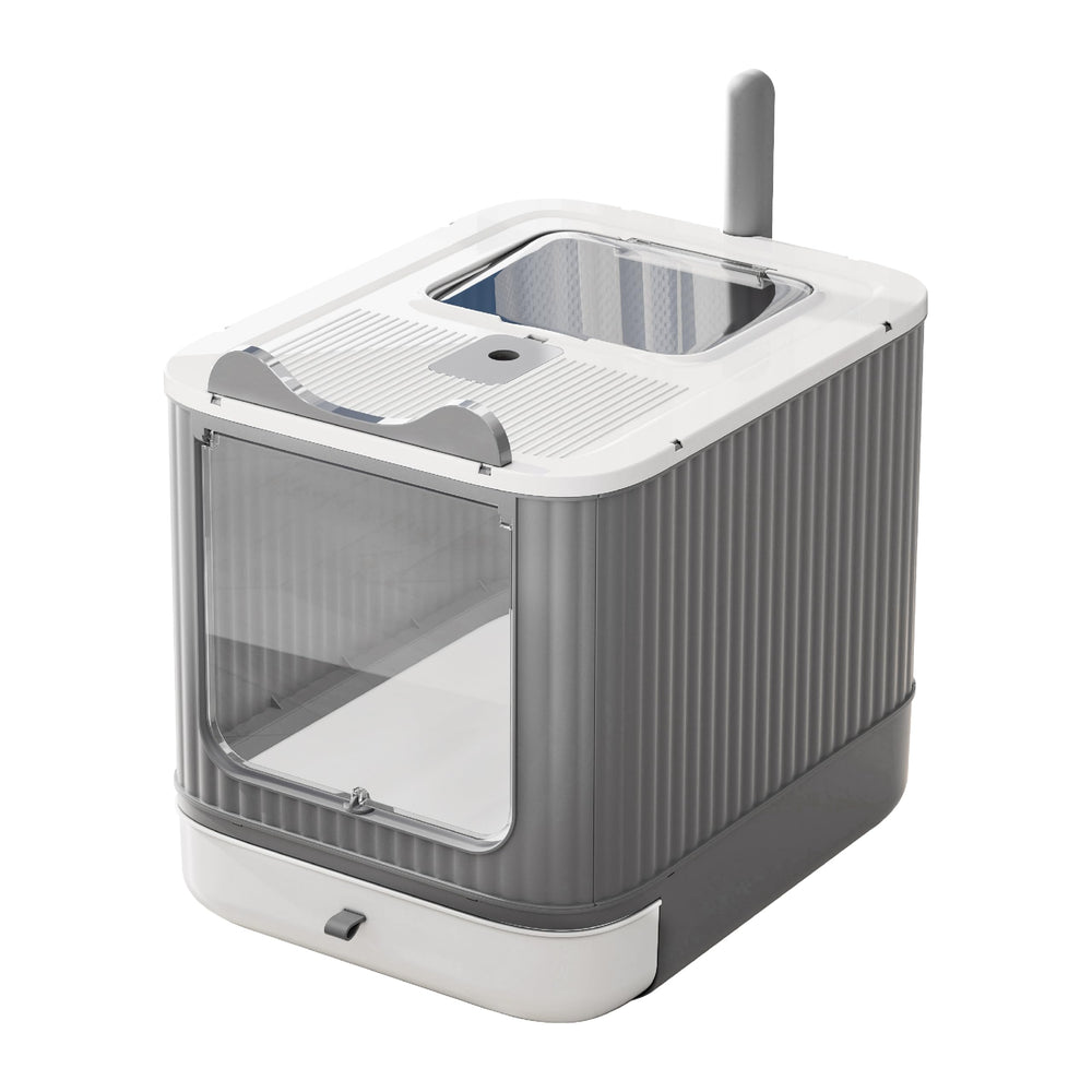 LCZLBRRD arenero frontal gris blanco que evita salpicaduras