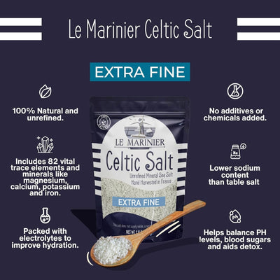 Le Marinier sal en cuchara lista para sazonar y mejorar sabores en cocina
