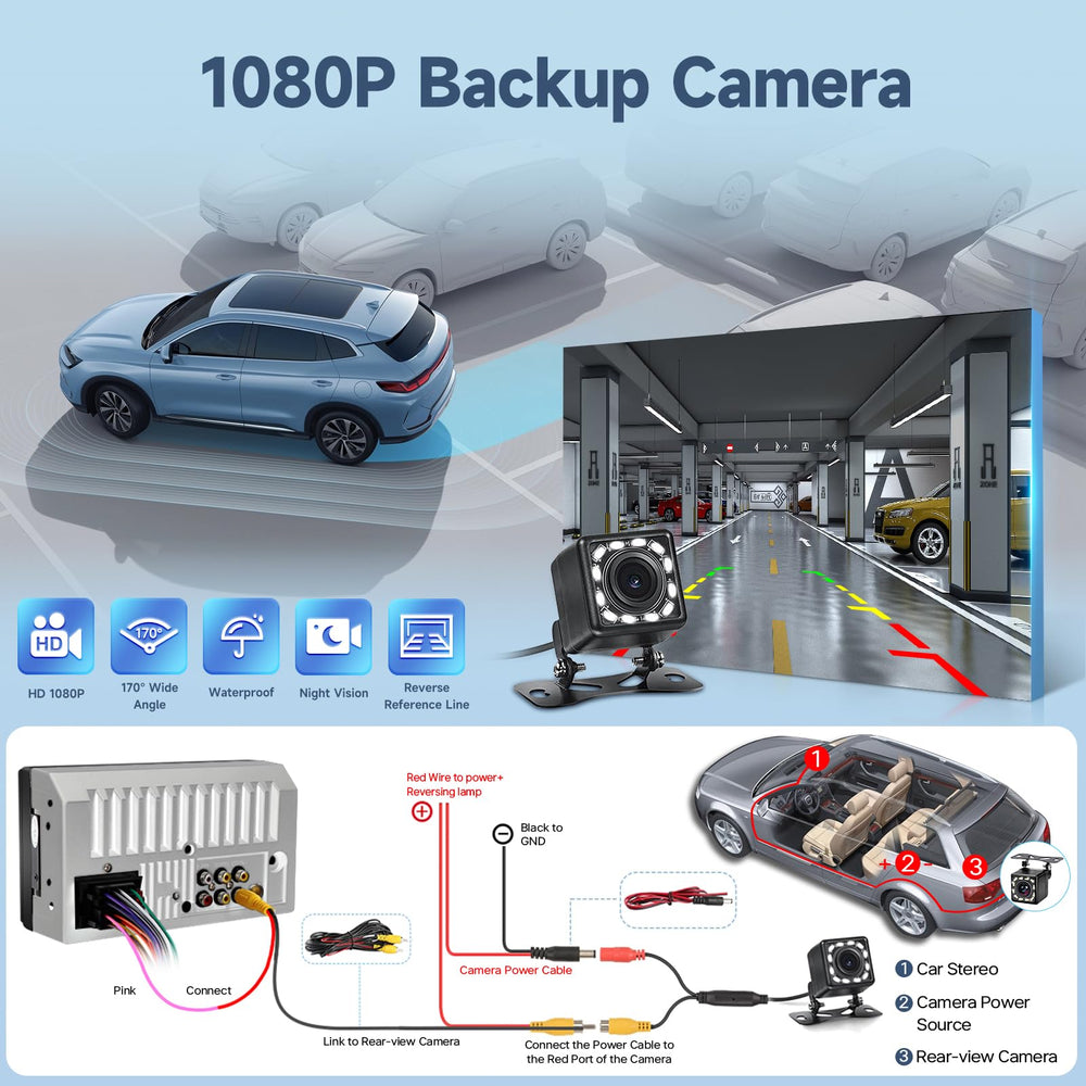 Leadfan backup camera view on screen showing clear rear image for safer parking