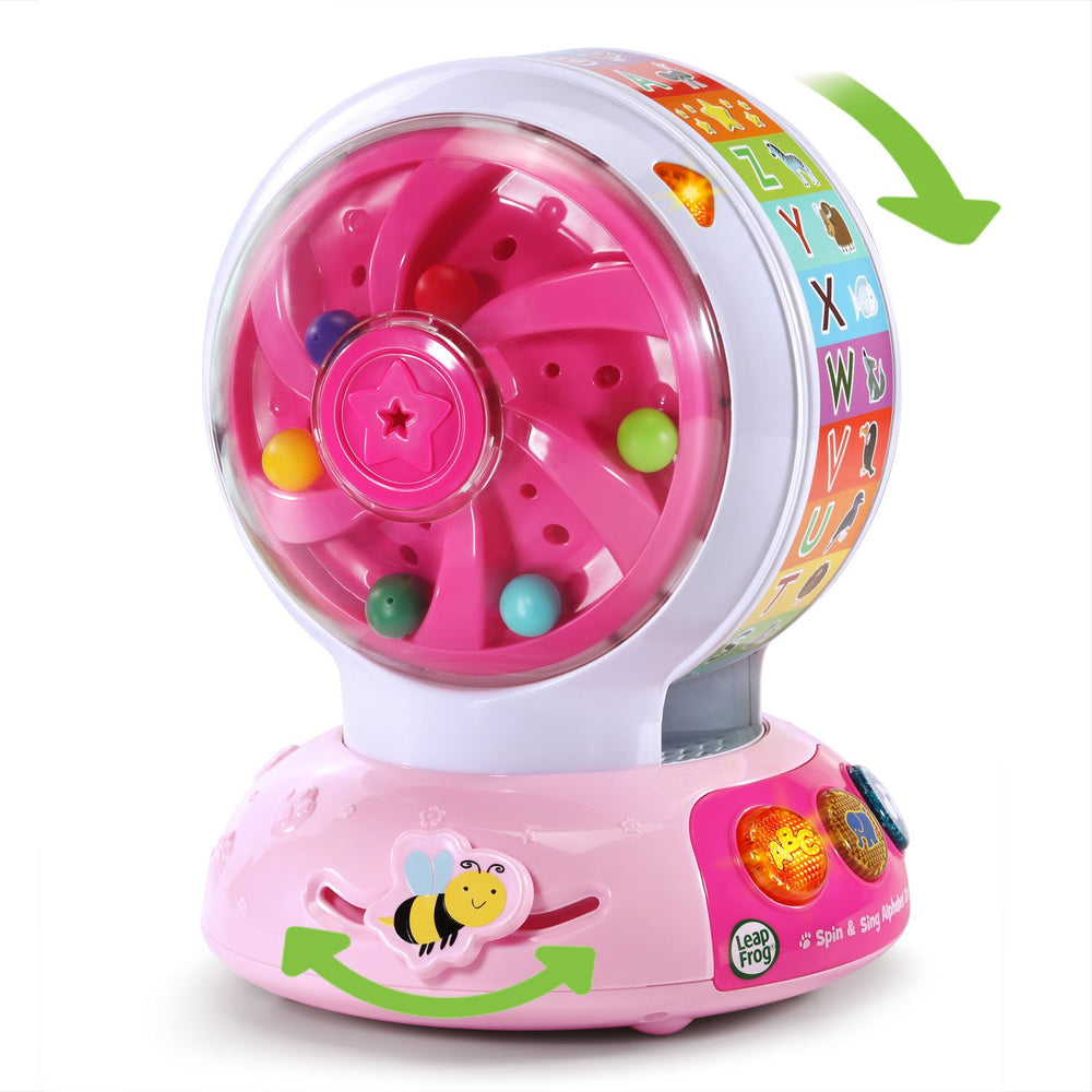 Detalle de la rueda interior de LeapFrog Alphabet Zoo con marcas de letras visibles