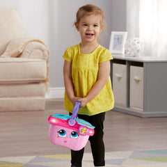LeapFrog butterfly button detail lit up, encouraging polite phrases and songs