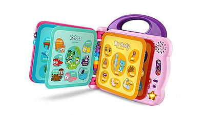 LeapFrog empaque y etiqueta con información de edades y baterías recomendadas