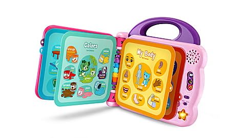 LeapFrog empaque y etiqueta con información de edades y baterías recomendadas