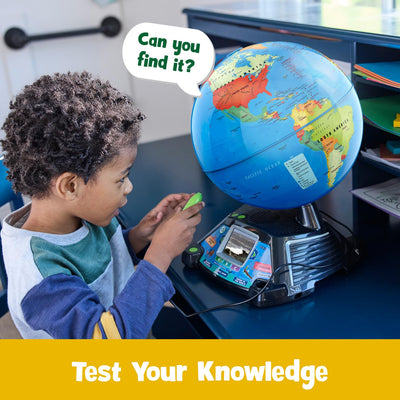 LeapFrog textured globe surface with clear labels, helps readable geography