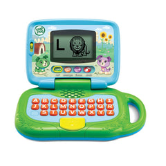LeapFrog My Own Leaptop verde vista frontal con pantalla grande y botones claros para aprendizaje