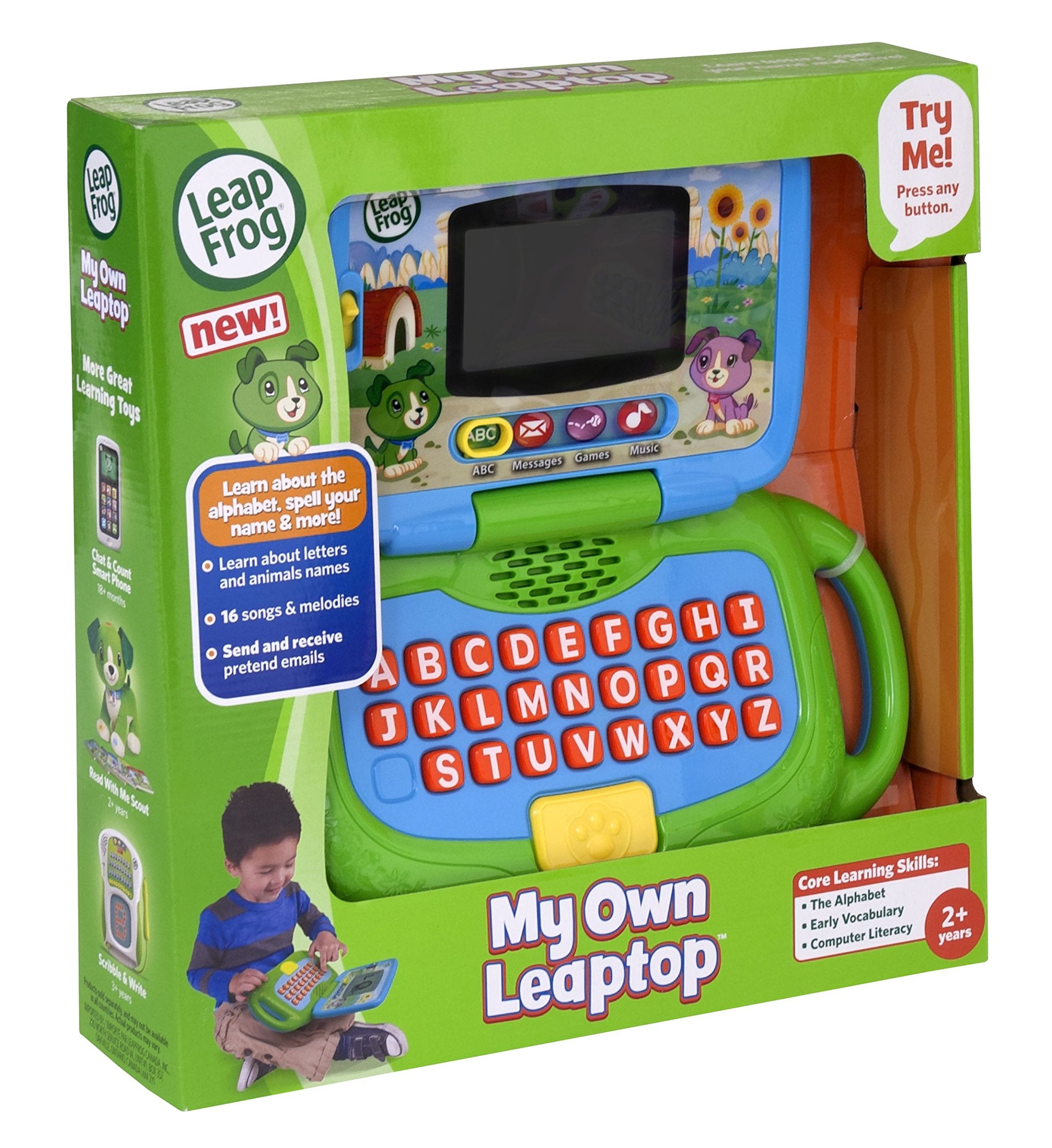 LeapFrog My Own Leaptop asa y tamaño en mano para llevar de viaje y juego en movimiento