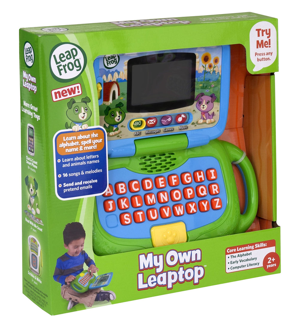 LeapFrog My Own Leaptop asa y tamaño en mano para llevar de viaje y juego en movimiento
