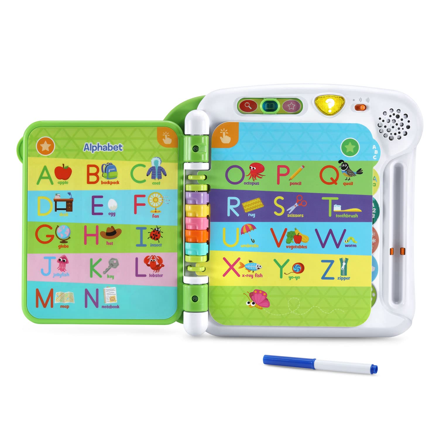 LeapFrog primer plano del trazo y textura de páginas para práctica de escritura